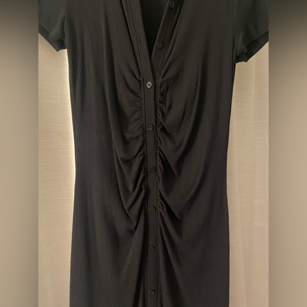 Abercrombie & Fitch Ruched Button Up Bodycon Dress - image 3